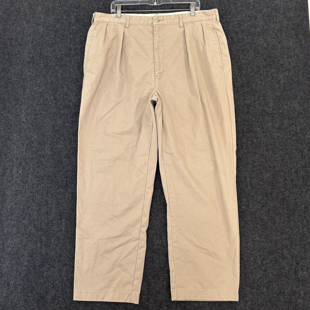 Polo Ralph Lauren Pants Men's 40x32 Khaki Chino Pleated Front Classic Casual